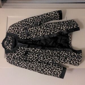 Leopard print Jacket with faux leather